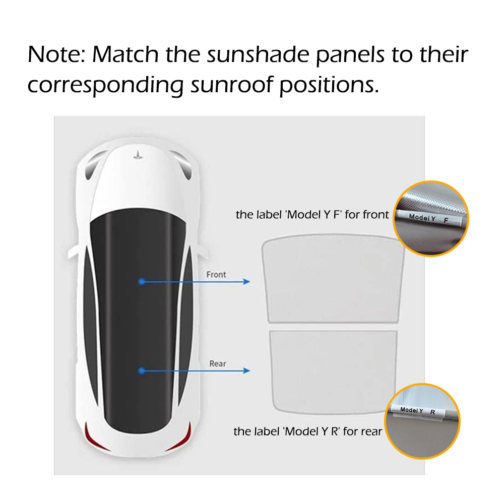 Sunshade Roof for Tesla Model Y 2021-2024, Foldable Glass Roof Cover with Nano Ice-Crystal Coatings, Heat Insulation