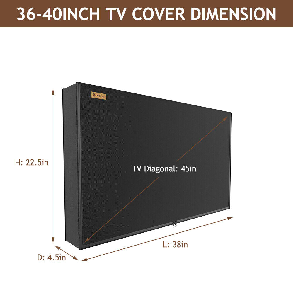 Heavy Duty Outdoor TV Cover 30"-65" Waterproof Weatherproof Television Protector