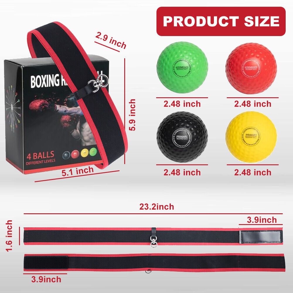 Boxing Reflex Ball Reaction With Headband Hand Eye Coordination Adults Kids Gift