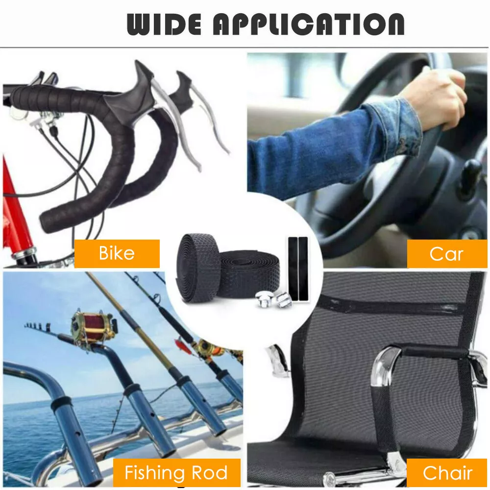 Bike Handlebar Tape, Set of 2 Durable Black Grip Tapes, Shock-Absorbing & Moisture-Wicking, Wrap Your Bicycle for an Awesome Comfortable Ride