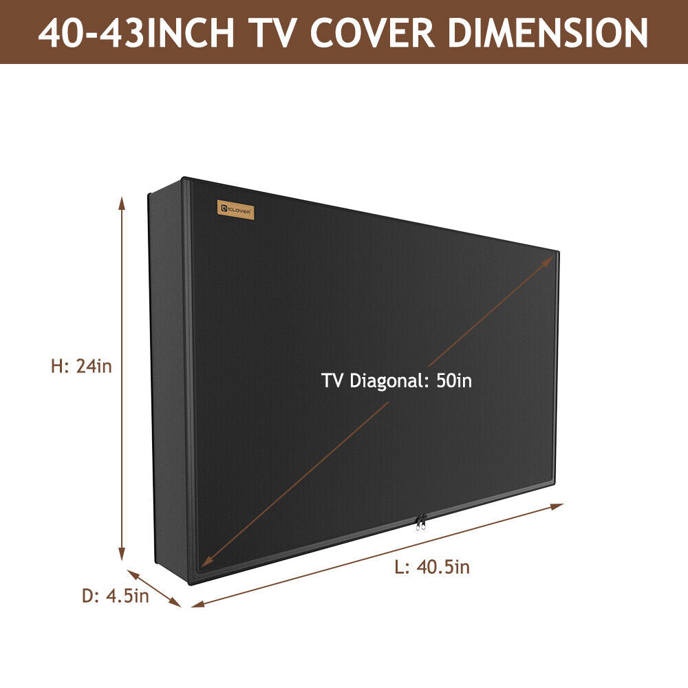 Heavy Duty Outdoor TV Cover 30"-65" Waterproof Weatherproof Television Protector
