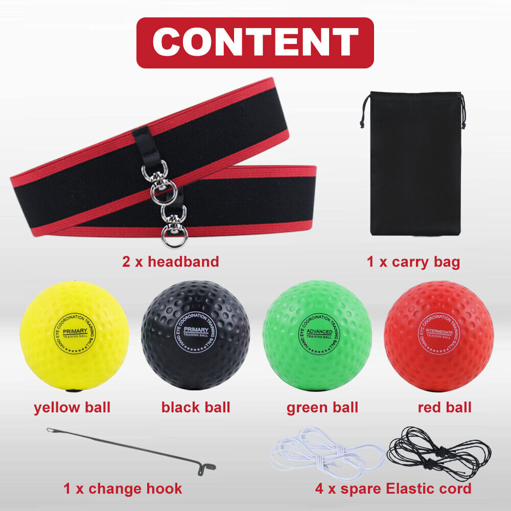 Boxing Reflex Ball Reaction With Headband Hand Eye Coordination Adults Kids Gift