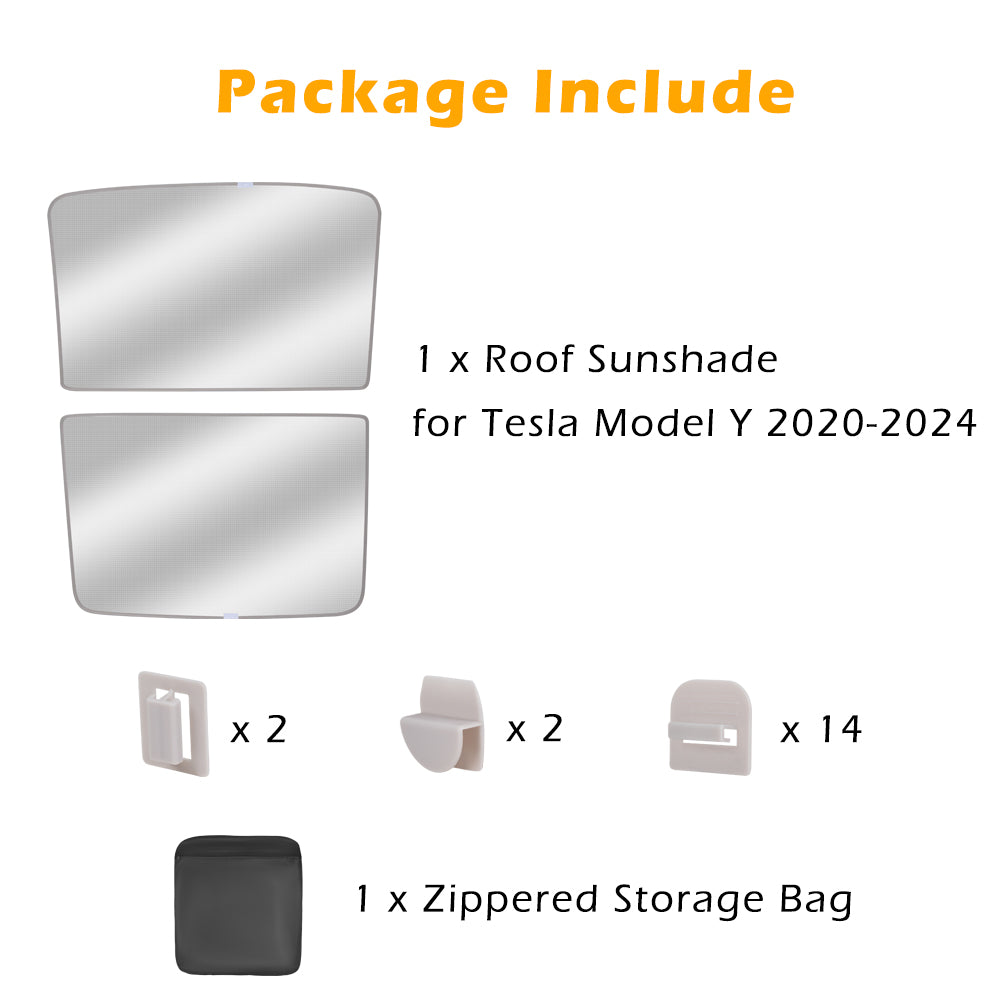 Sunshade Roof for Tesla Model Y 2021-2024, Foldable Glass Roof Cover with Nano Ice-Crystal Coatings, Heat Insulation