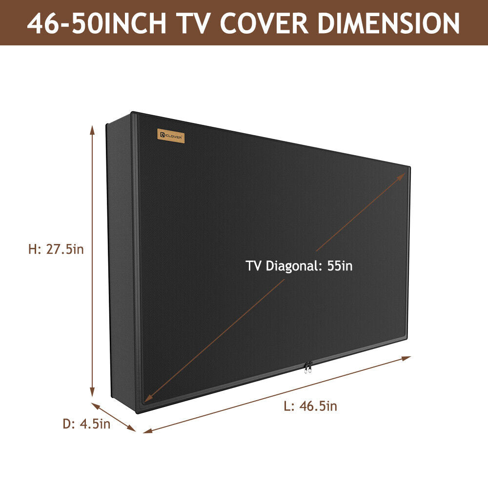 Heavy Duty Outdoor TV Cover 30"-65" Waterproof Weatherproof Television Protector