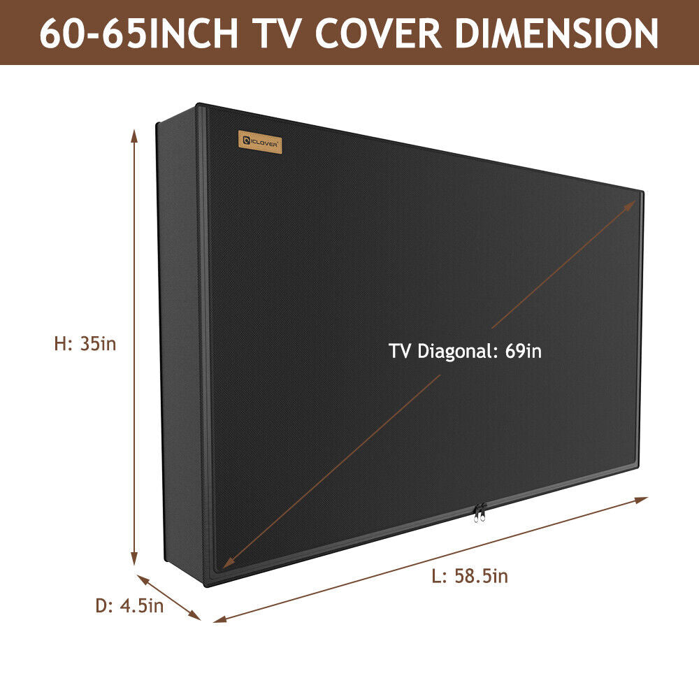 Heavy Duty Outdoor TV Cover 30"-65" Waterproof Weatherproof Television Protector