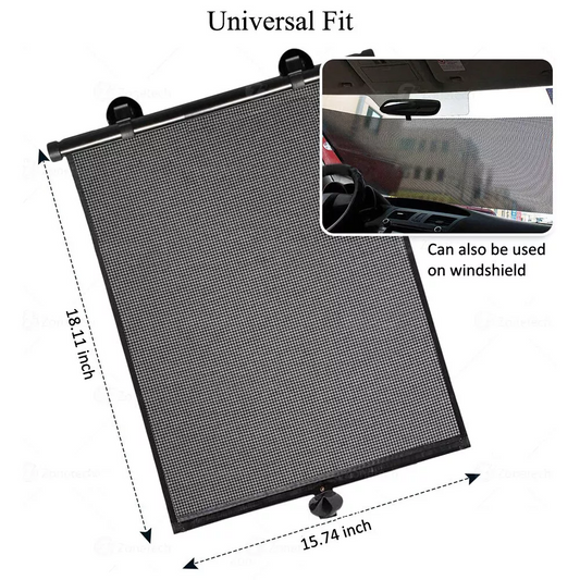 Set of 2 Car Sun Shades for Side Windows, Retractable, Blocks Heat and UV Rays