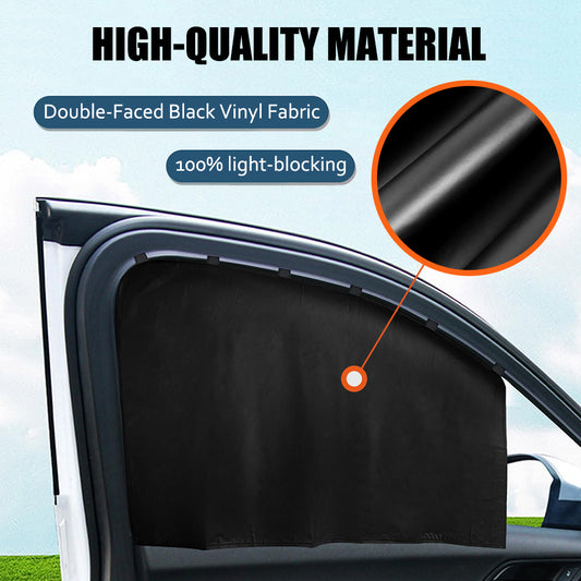 4PCS Magnetic Car Window Shade Front Rear Side Sunshade UV Heat Block Curtain