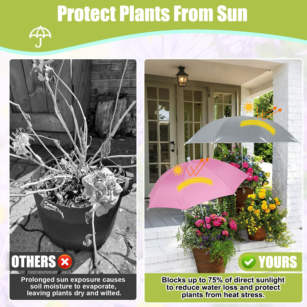 Set of 3 Plant Umbrellas for Outdoor Plants, Adjustable Plant Shade Umbrella Sun Protection for Garden