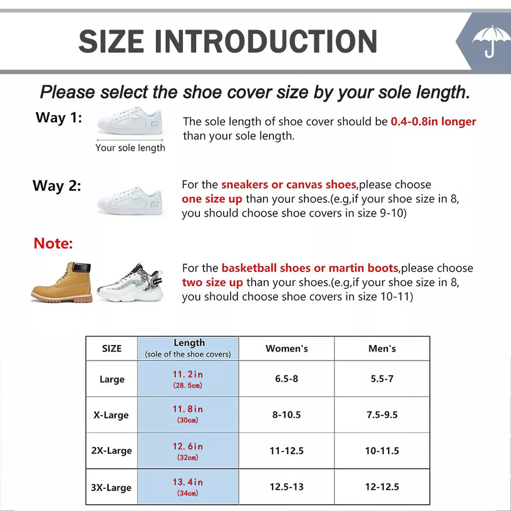 Anti-slip Waterproof Overshoes, Reusable Rain Shoe Covers, Foldable & Lightweight for Outdoor Walking, Hiking & Camping