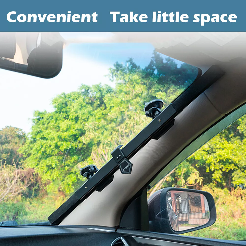 Retractable Windshield Sun Shade for Car, Blocks 99% UV Rays, Adjustable