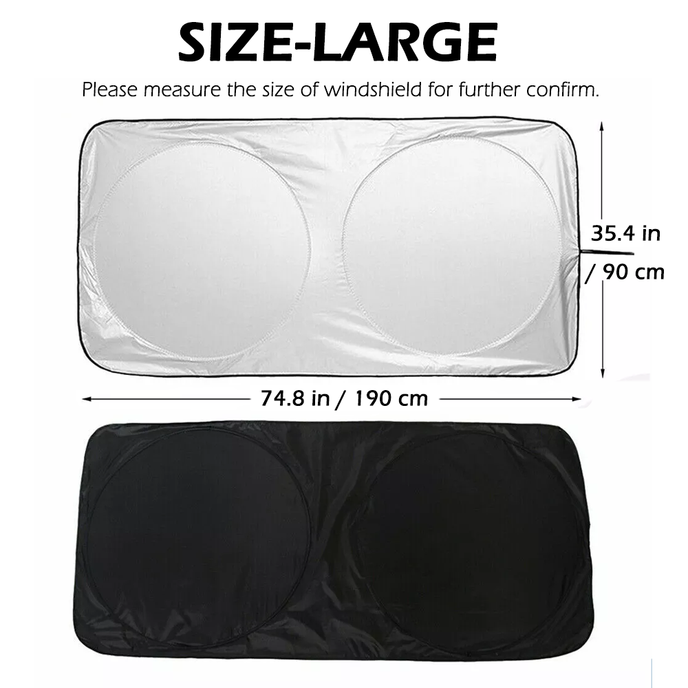 Foldable Car Sun Shade, Big / Large Windshield Sunshade, UV Ray & Heat Reduction