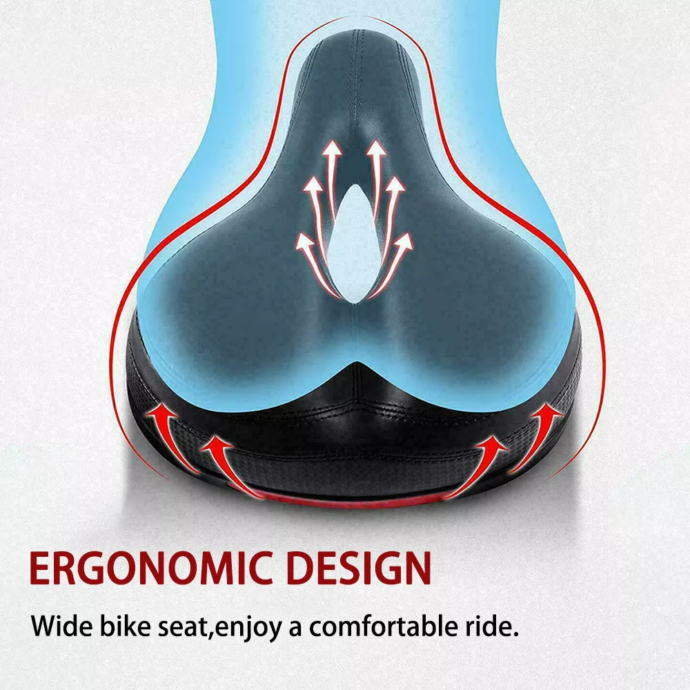 Shock-Absorbing Bike Seat, Comfortable Waterproof Bicycle Saddle, PU Leather Cover, Perfect Fit for Indoor and Outdoor Use