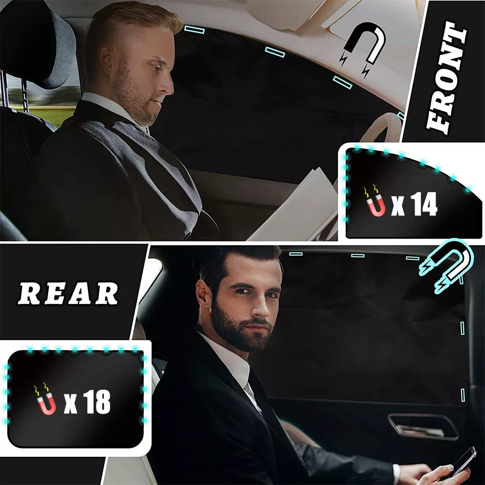 4PCS Magnetic Car Sun Shades for Metal Frame Side Windows, Privacy Curtain, UV Ray & Heat Reduction