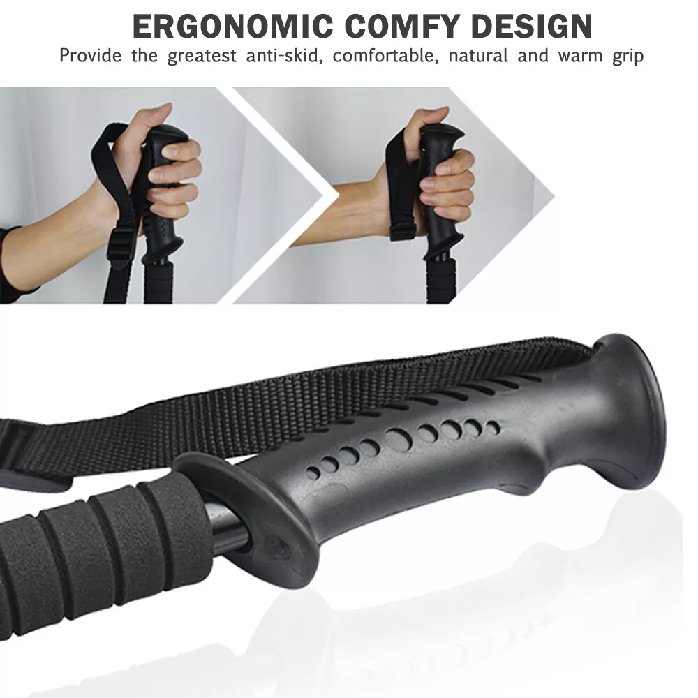 Hiking Poles, Telescopic Collapsible Trekking Poles with Quick Twist Lock System, Lightweight for Hiking Backpacking Mountaining