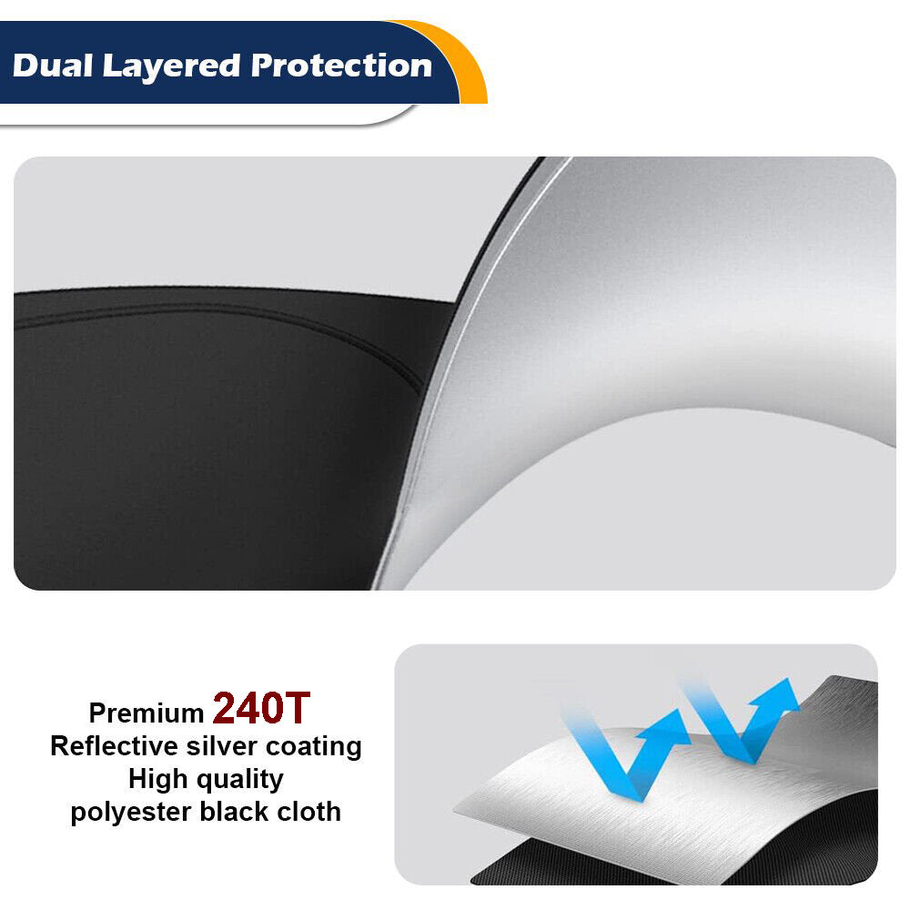 240T Foldable Car Sun Shade for Tesla Model Y / Model 3, UV Block, Heat Reduction, Cartoon Printing