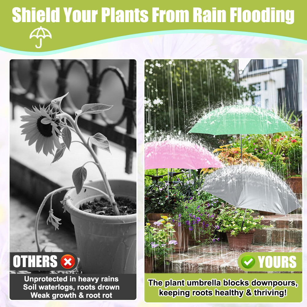 Set of 3 Plant Umbrellas for Outdoor Plants, Adjustable Plant Shade Umbrella Sun Protection for Garden