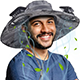 Wide Brim Solar Fan Hat Men Fishing Outdoor Bucket Rechargeable Sun Hat With Fan
