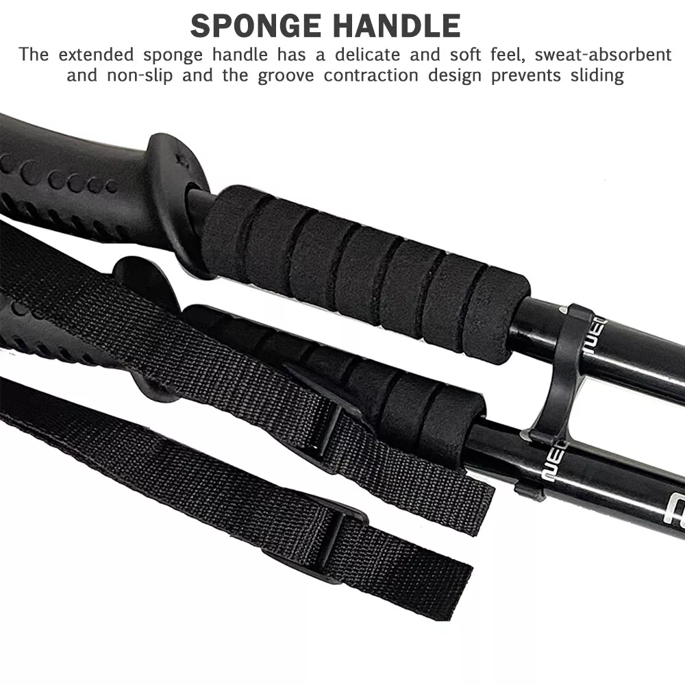 Hiking Poles, Telescopic Collapsible Trekking Poles with Quick Twist Lock System, Lightweight for Hiking Backpacking Mountaining