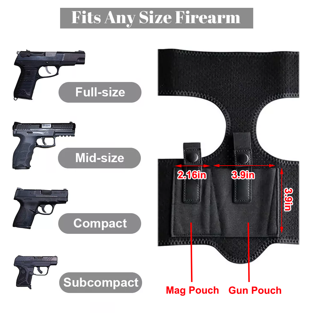 Tactical Ankle Gun Holster for Concealed Carry, Right Left Hand for Most Pistols Revolvers, Lightweight & Durable Airsoft Material