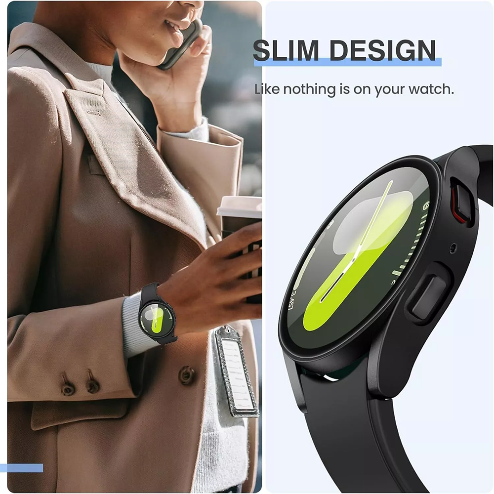 Screen Protector Case for Samsung Galaxy Watch 7 40/44mm, Tempered Glass, Full Protection Anti Scratch, Matte Finish
