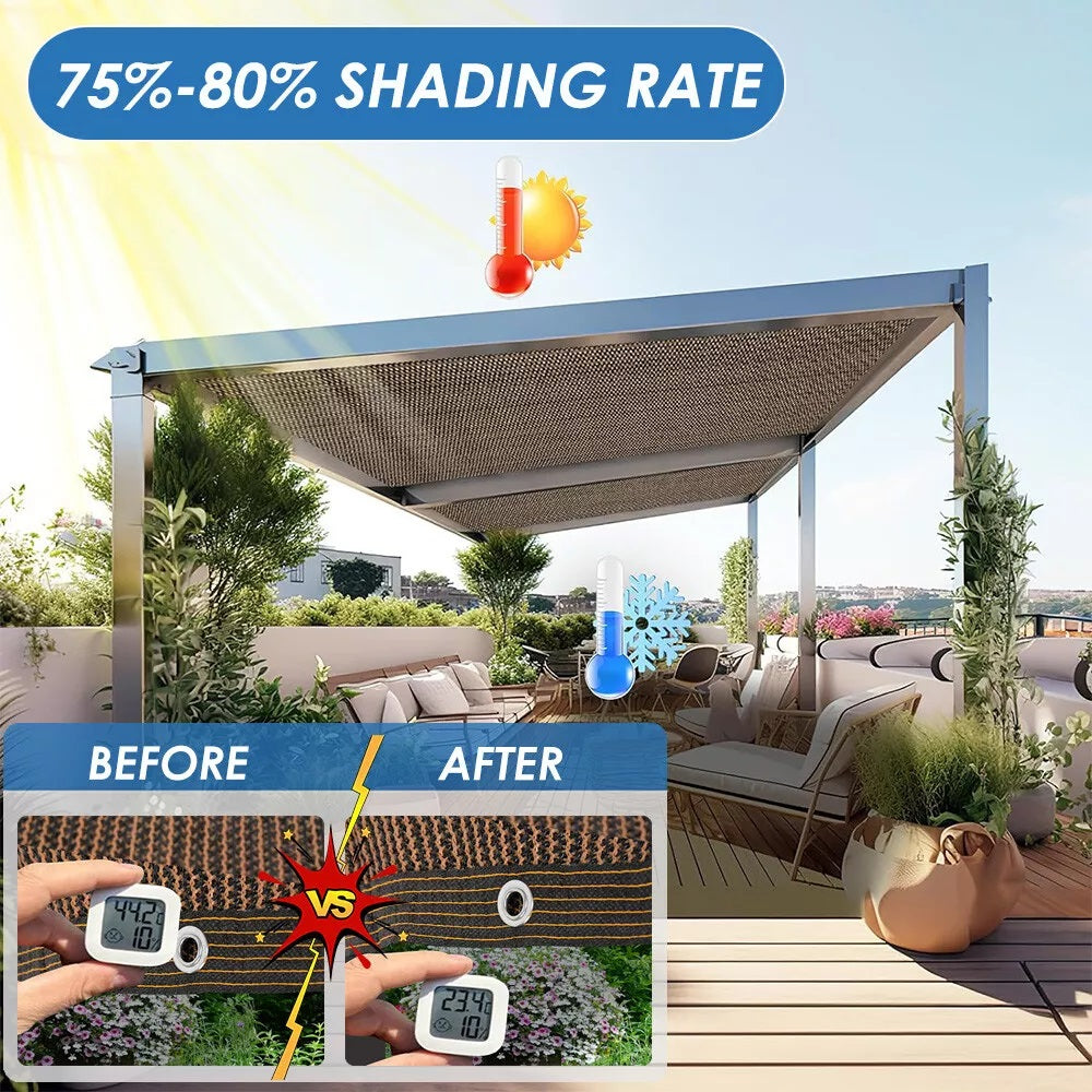 Shade Cloth, 90% Sunblock Net for Garden Patio, Shade Sails for Plants Greenhouse Outdoor Pergola Lawn Kennel