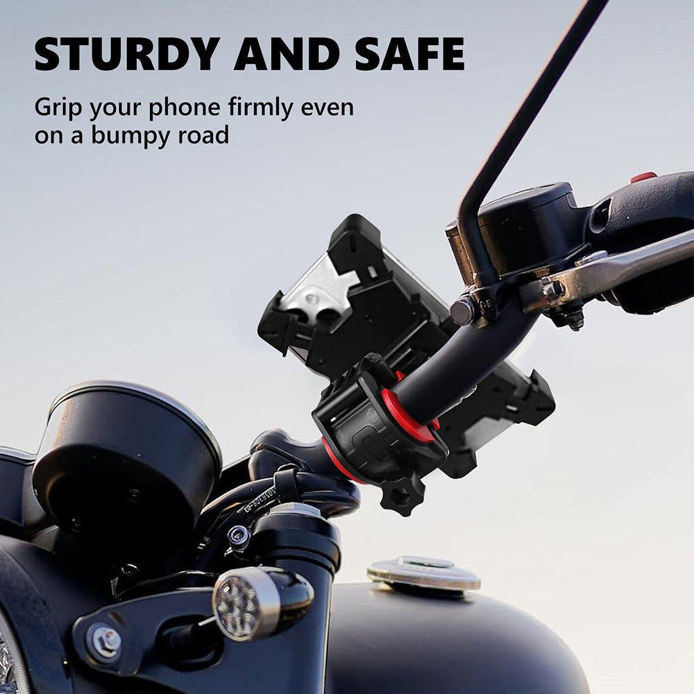 360° Rotation Motorcycle Phone Holder Bike Handlebar Mount Scooter Anti-Shake