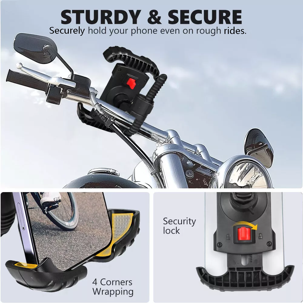 Bike / Motorcycle Handlebar Phone Holder Mount Clamp for 4.7-7" Cellphones