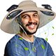 Wide Brim Solar Fan Hat Men Fishing Outdoor Bucket Rechargeable Sun Hat With Fan