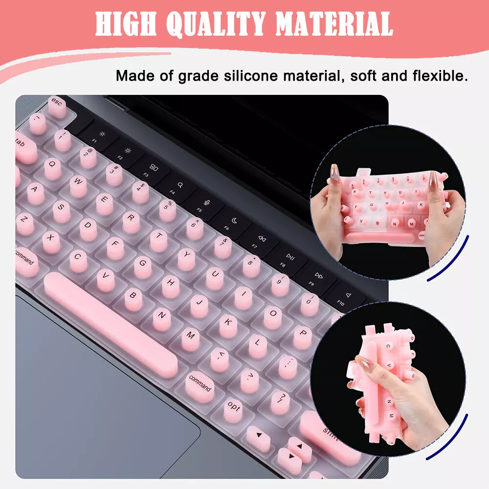 Silicone Raised Keyboard Cover for Long Nail Art, Perfectly Fit Apple Laptop Pro13 2020-2023, Also Compatible with Pro 14&16 2021-2024, Air 13&15