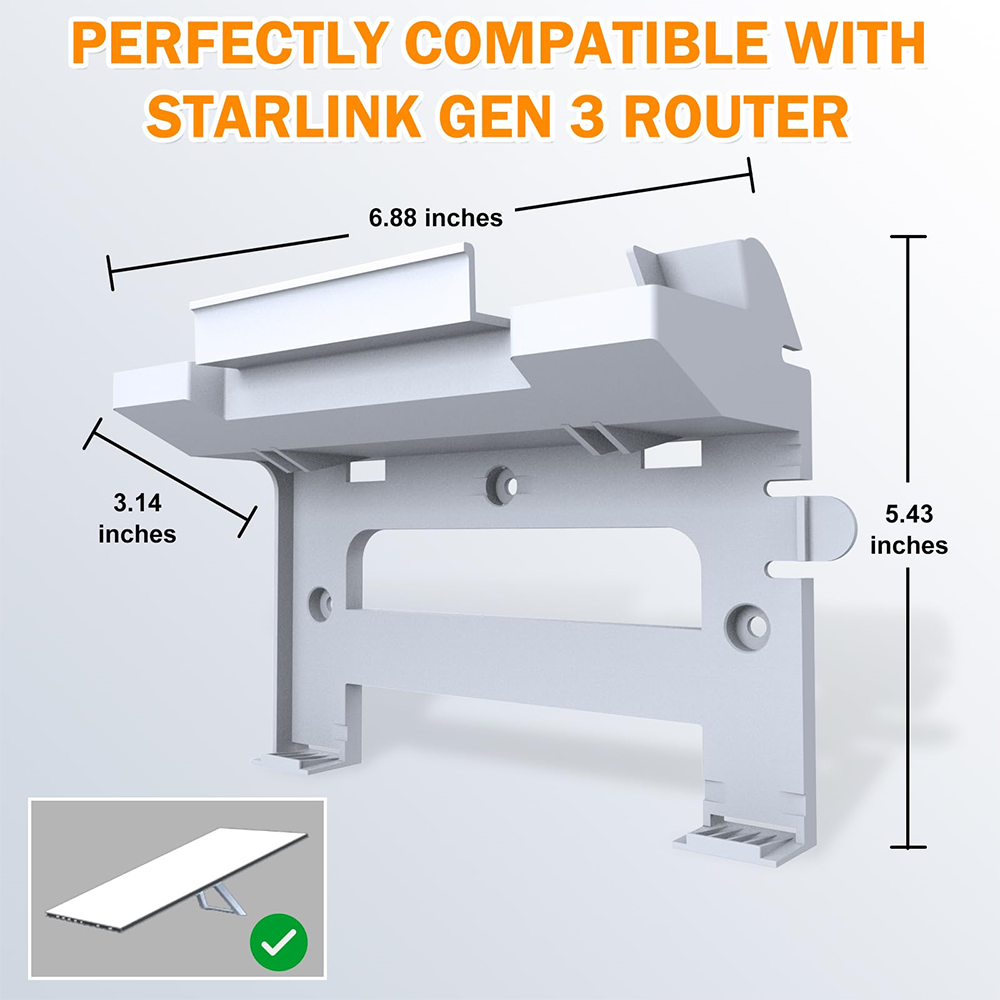 Wall Mounting Kit for Starlink Gen 3 Router, 2 in 1 Starlink Gen 3 Router Mount & V3 Power Supply Brackets Holder
