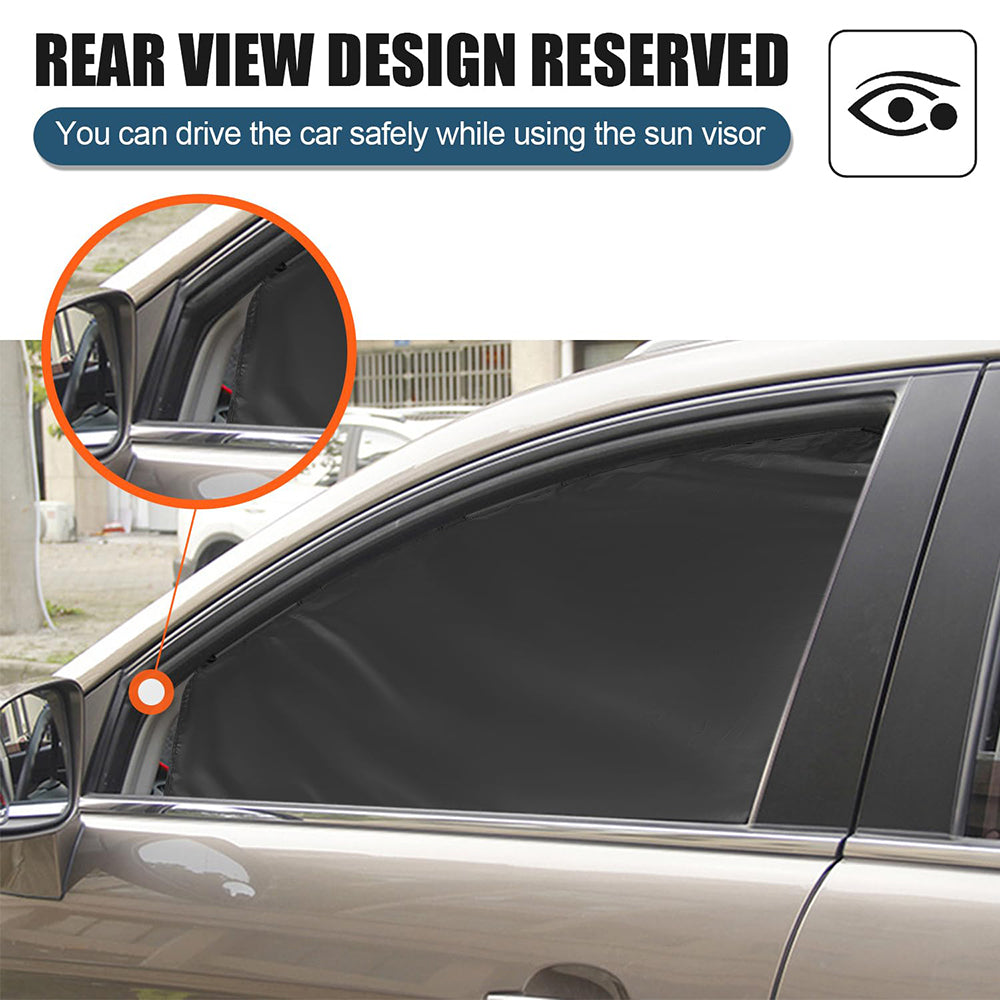 4PCS Magnetic Car Window Shade Front Rear Side Sunshade UV Heat Block Curtain