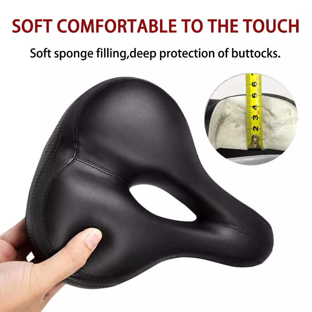 Shock-Absorbing Bike Seat, Comfortable Waterproof Bicycle Saddle, PU Leather Cover, Perfect Fit for Indoor and Outdoor Use