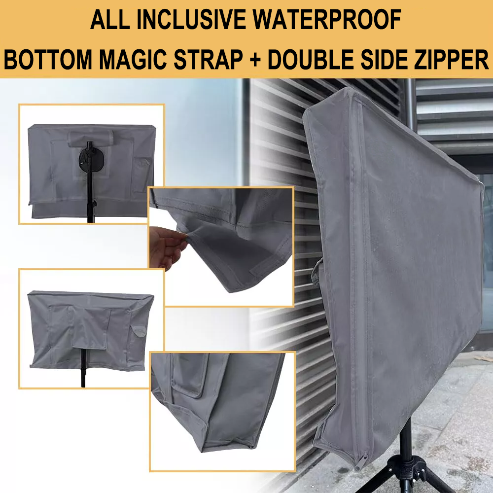600D Outdoor TV Cover for Flat Screens, Heavy Duty Weatherproof Television Protector