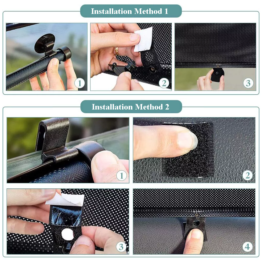 Set of 2 Car Sun Shades for Side Windows, Retractable, Blocks Heat and UV Rays
