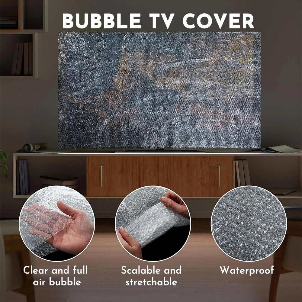 Foam Flat Screen TV Cover + Bubble Cushioning Wrap for Moving Storing Renovation