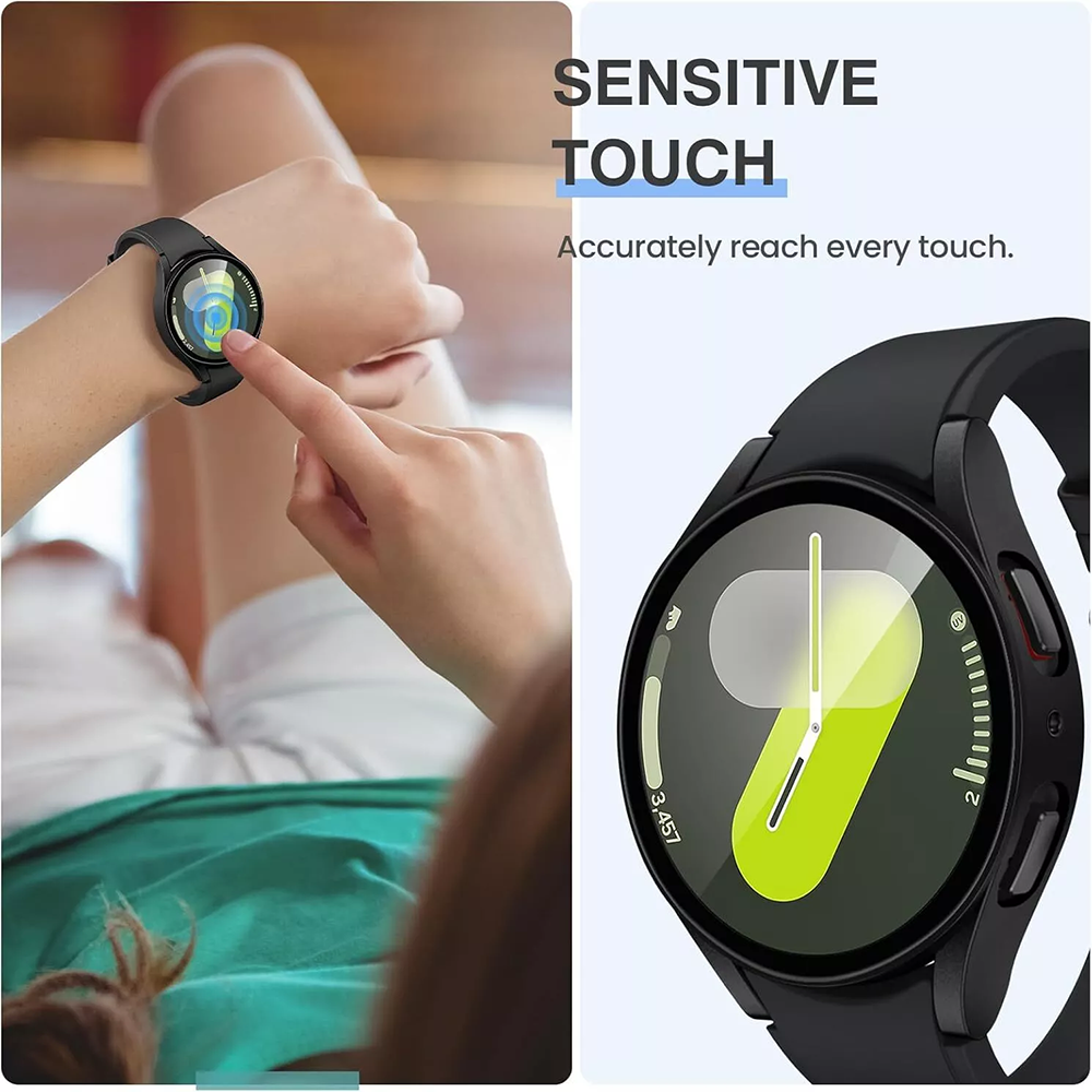 Screen Protector Case for Samsung Galaxy Watch 7 40/44mm, Tempered Glass, Full Protection Anti Scratch, Matte Finish