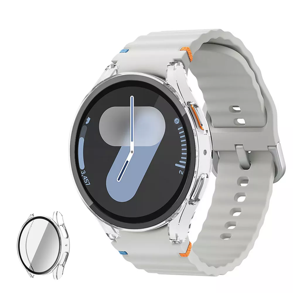 Screen Protector Case for Samsung Galaxy Watch 7 40/44mm, Tempered Glass, Full Protection Anti Scratch, Matte Finish