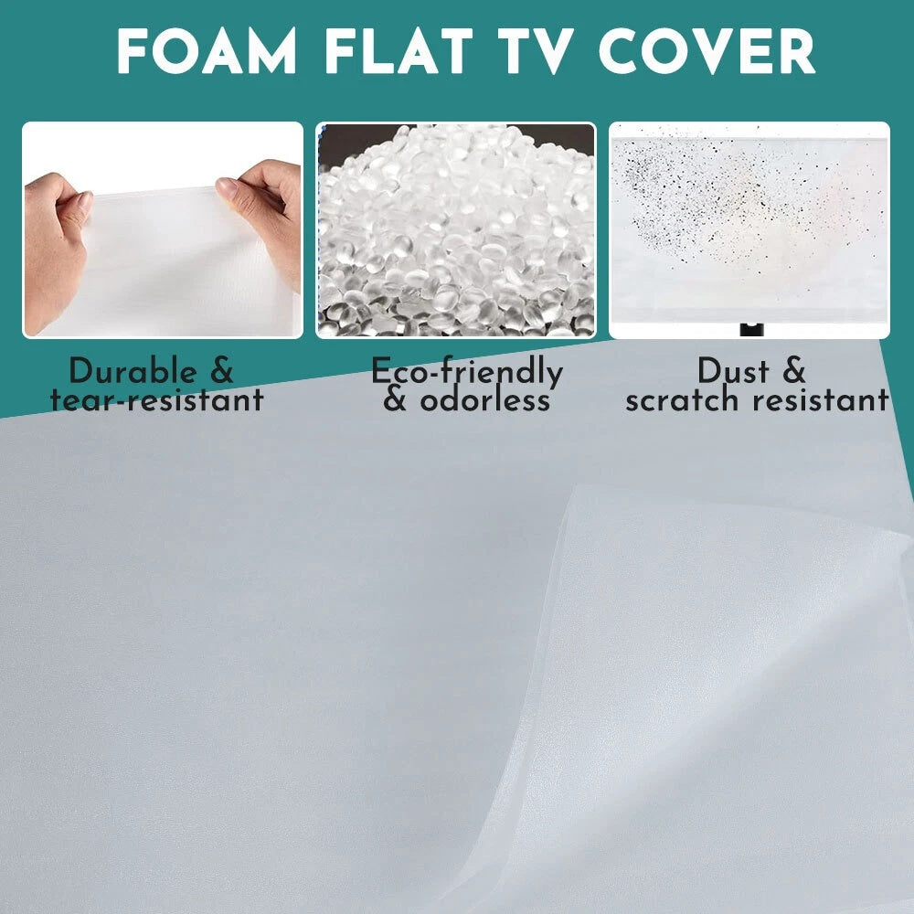 Foam Flat Screen TV Cover + Bubble Cushioning Wrap for Moving Storing Renovation