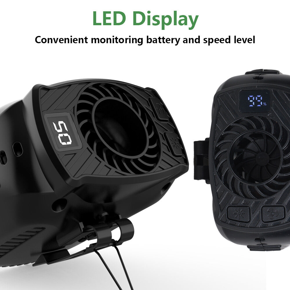 Portable Waist Fan Clip On 10000mAh Rechargeable Personal Cooling Neck Shirt Fan
