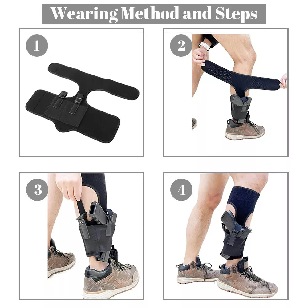 Tactical Ankle Gun Holster for Concealed Carry, Right Left Hand for Most Pistols Revolvers, Lightweight & Durable Airsoft Material