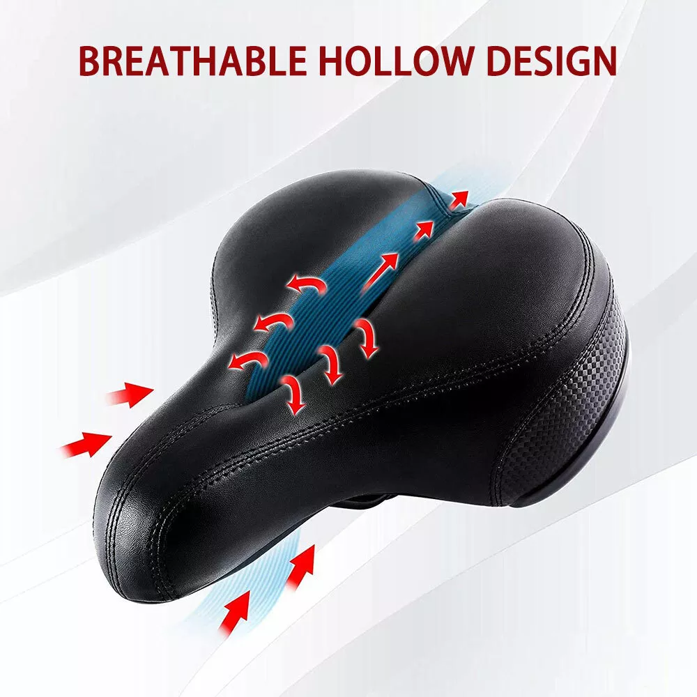 Shock-Absorbing Bike Seat, Comfortable Waterproof Bicycle Saddle, PU Leather Cover, Perfect Fit for Indoor and Outdoor Use