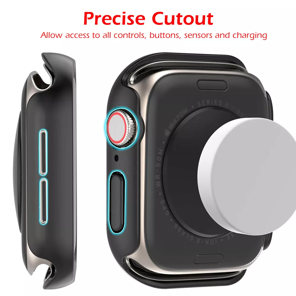 Protective Case for Apple Watch Series 10 42mm/46mm, Raised-Edge & Open Design, Hard PC Bumper