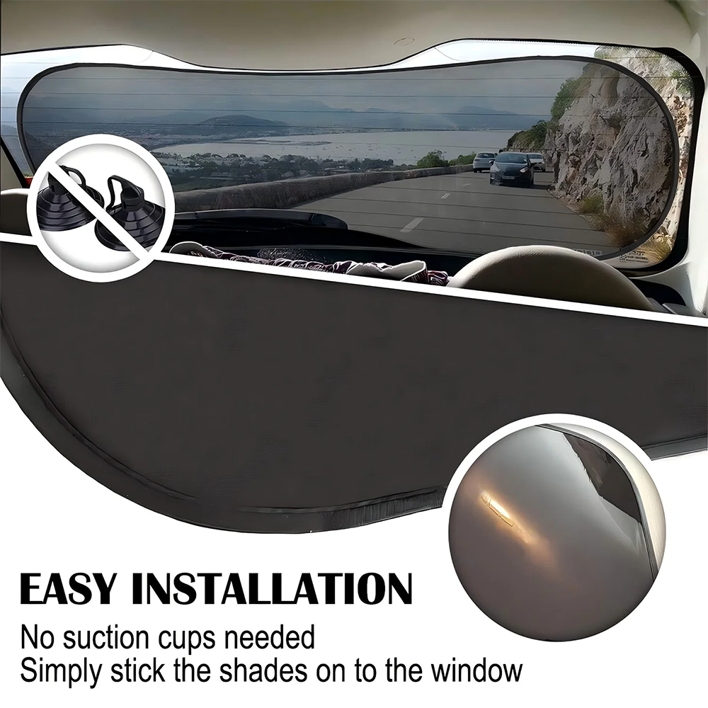 Car Back Window Sun Shade, Static Cling Rear Window Sunshade, Block Harmful UV Rays
