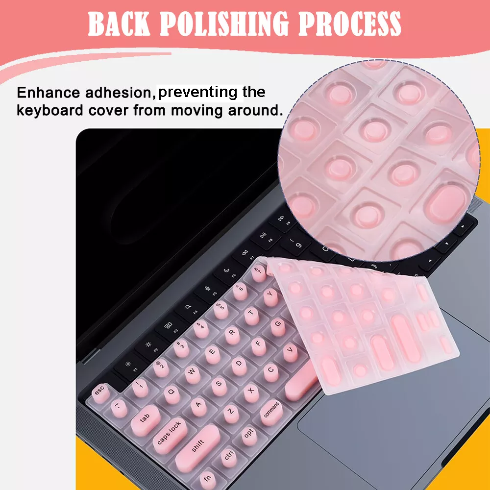 Silicone Raised Keyboard Cover for Long Nail Art, Perfectly Fit Apple Laptop Pro13 2020-2023, Also Compatible with Pro 14&16 2021-2024, Air 13&15