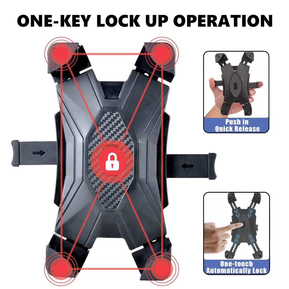 360° Rotation Motorcycle Phone Holder Bike Handlebar Mount Scooter Anti-Shake
