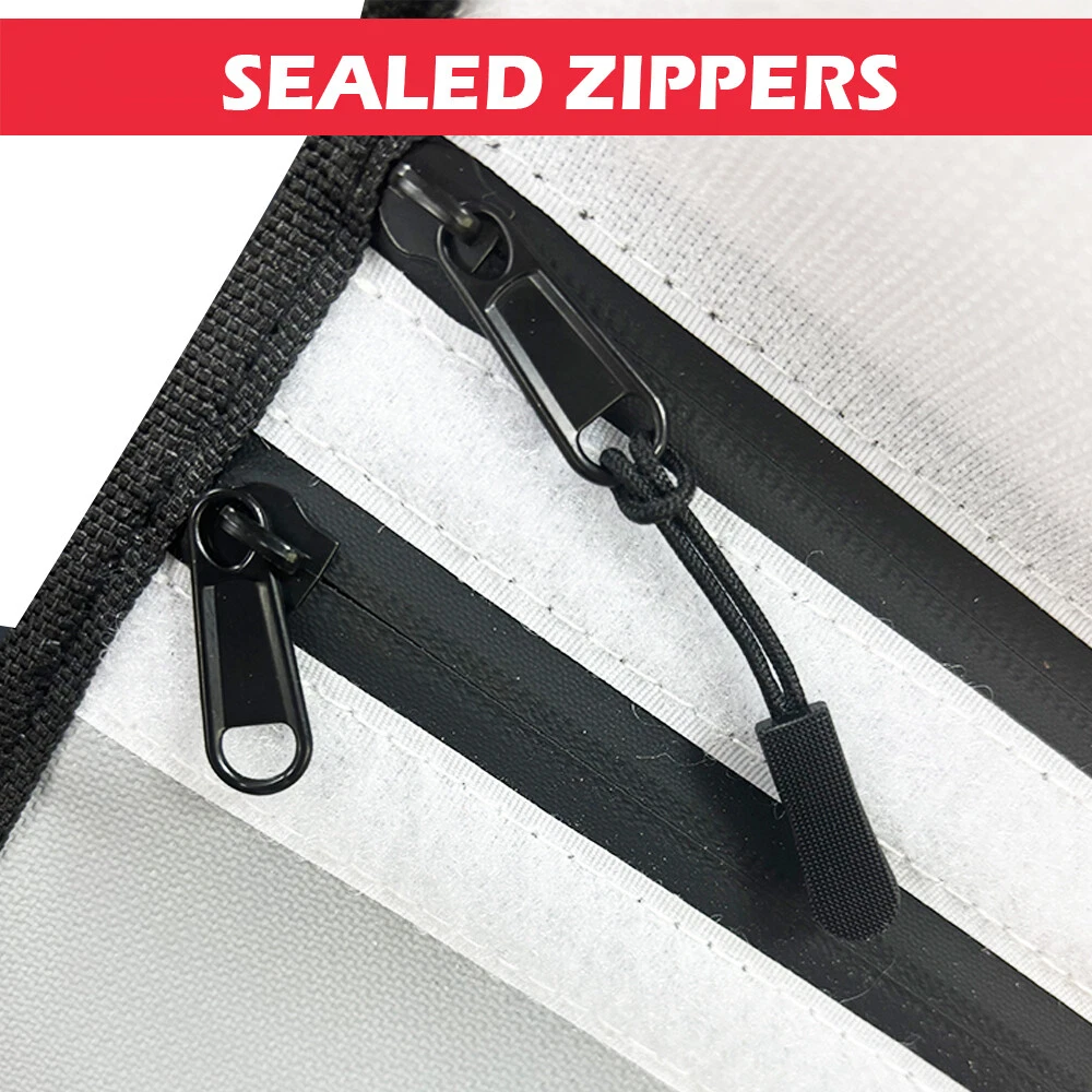 15" x 11" Fireproof Document Bag (2000℉) with Two Pockets, Zipper & High-Visibility Reflective Strip