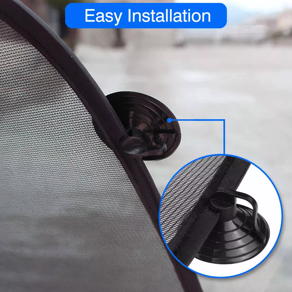5PCS Car Window Shades Side Rear Sun Shade Mesh Cover UV Protection Glare Shield