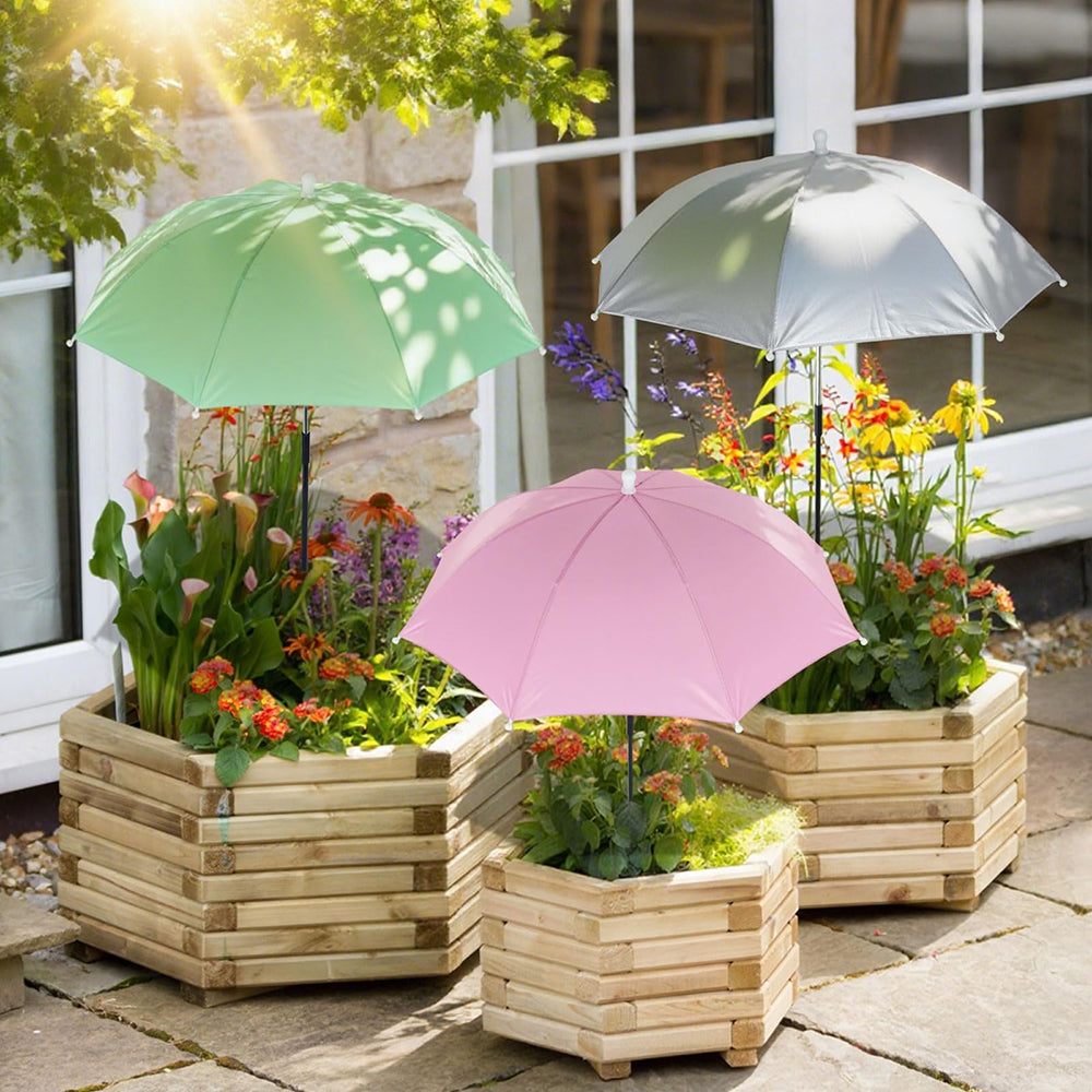 Set of 3 Plant Umbrellas for Outdoor Plants, Adjustable Plant Shade Umbrella Sun Protection for Garden