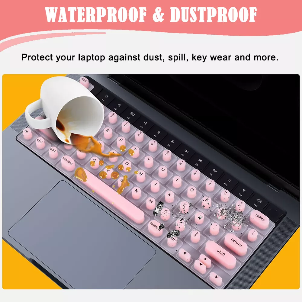 Silicone Raised Keyboard Cover for Long Nail Art, Perfectly Fit Apple Laptop Pro13 2020-2023, Also Compatible with Pro 14&16 2021-2024, Air 13&15