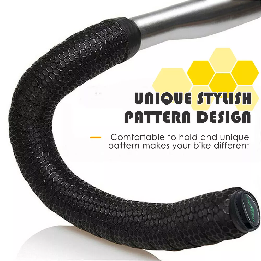 Bike Handlebar Tape, Set of 2 Durable Black Grip Tapes, Shock-Absorbing & Moisture-Wicking, Wrap Your Bicycle for an Awesome Comfortable Ride
